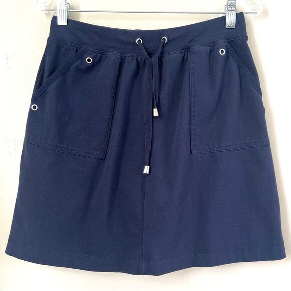 Christopher & Banks Navy Blue Skort Skirt Drawstring Pockets Preppy SZ PS - Picture 1 of 11